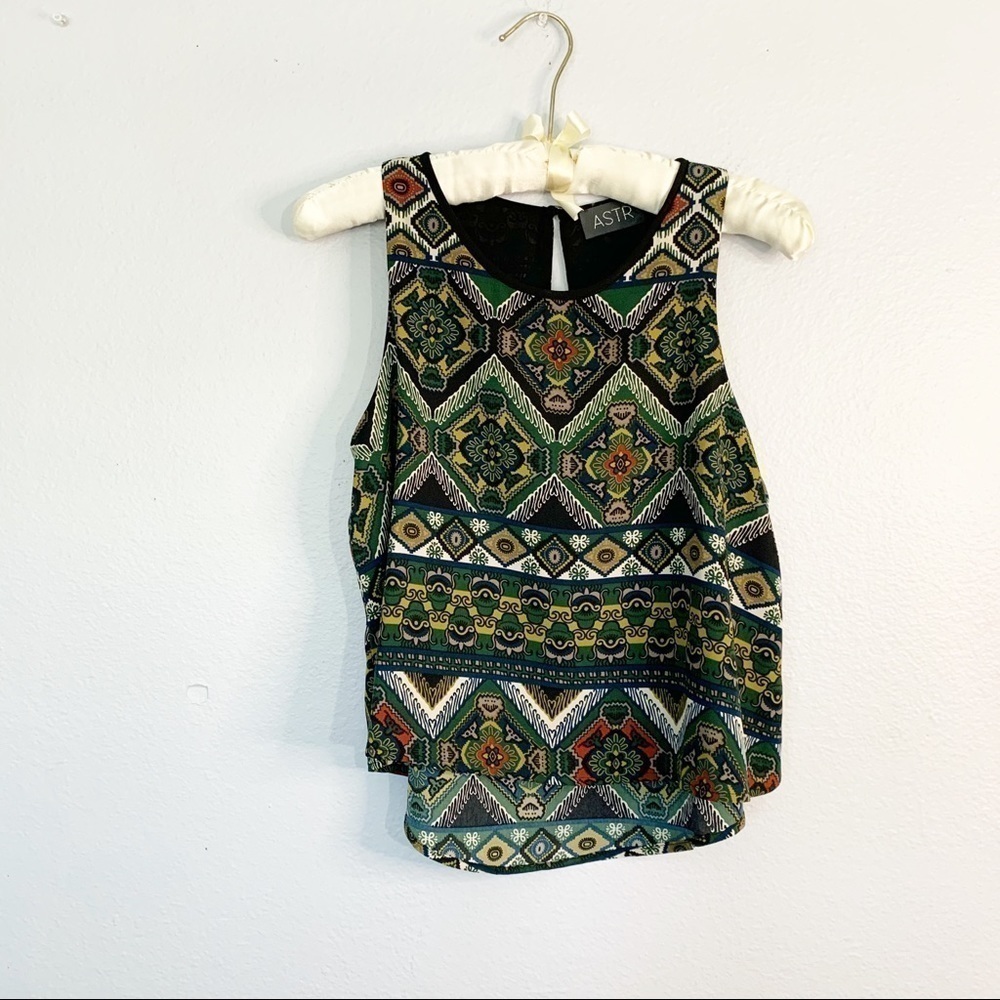 ASTR THE LABEL Tribal Boho Printed Tank
